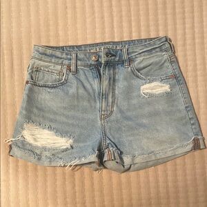 American Eagle Outfitters - Women’s Light Wash Distressed Jean Cut-Off Shorts